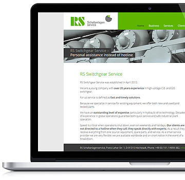 Logogestaltung, Geschäftsausstattung, Webdesign (responsiv) - RS-Schaltanlagenservice, Höchstadt